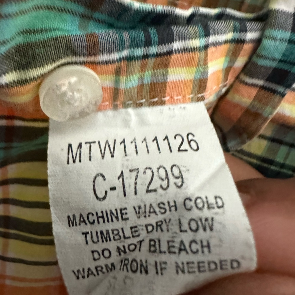 Cinch | Men's XXL | Green Orange Blue |Plaid | Western Shirt | button down | - Picture 8 of 12